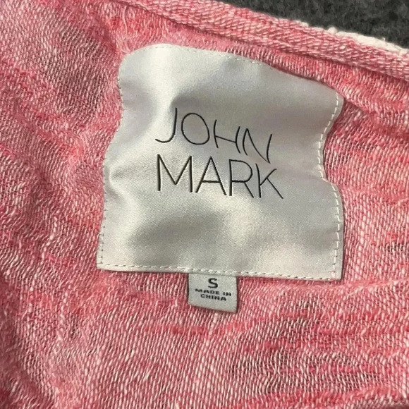 John Mark Salmon Pink Open Front Waterfall Linen Blend Cardigan Size Small - Picture 4 of 6